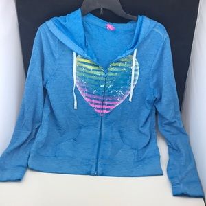 Hard candy blue heart hoodie size L